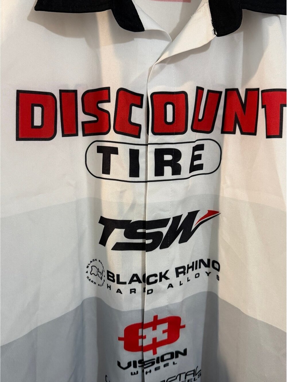 Discount Tire TSW Black Rhino Vision Wheel Shirt XL MENS BUTTON UP CLIP RACING